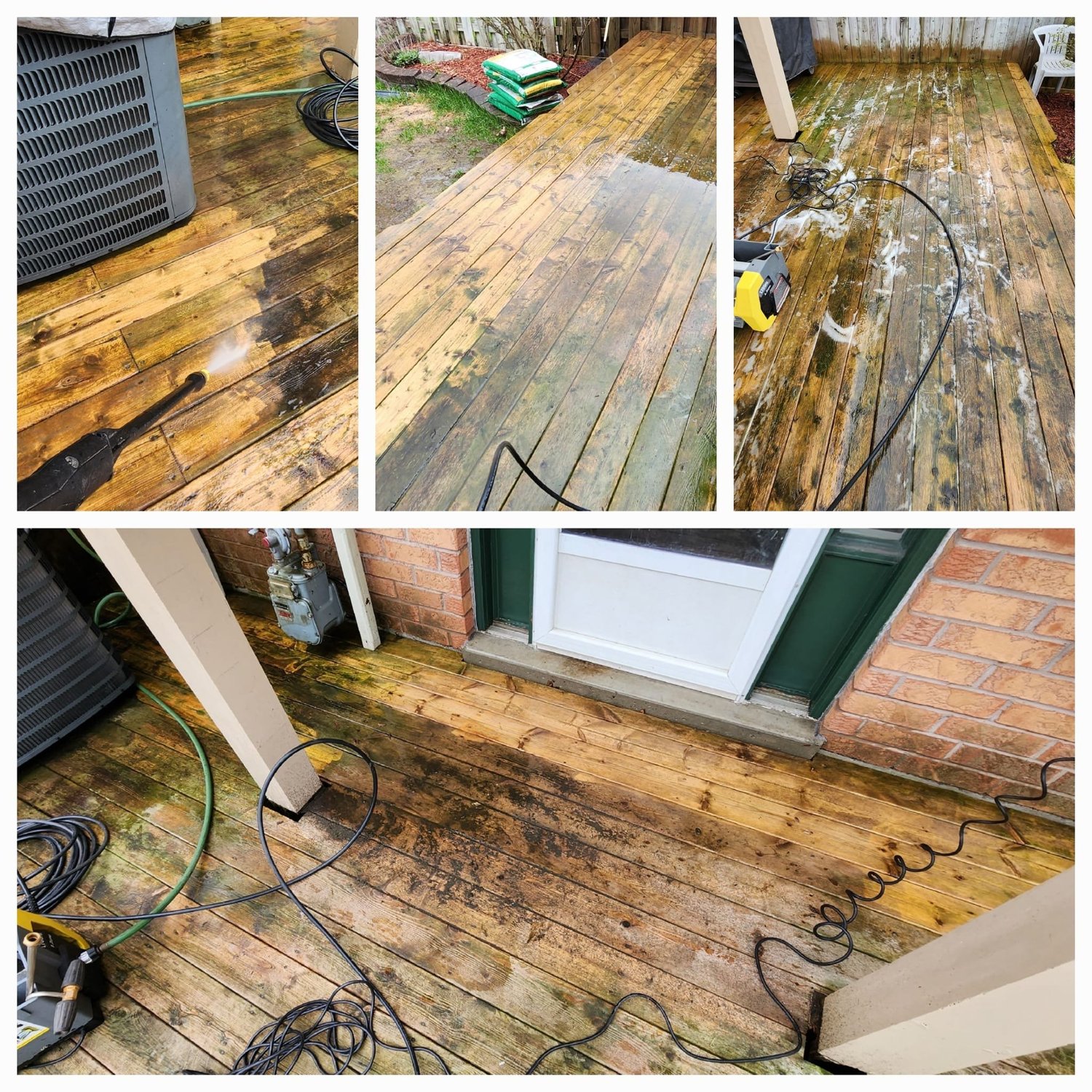 Sunroom deck flooring and stair construction