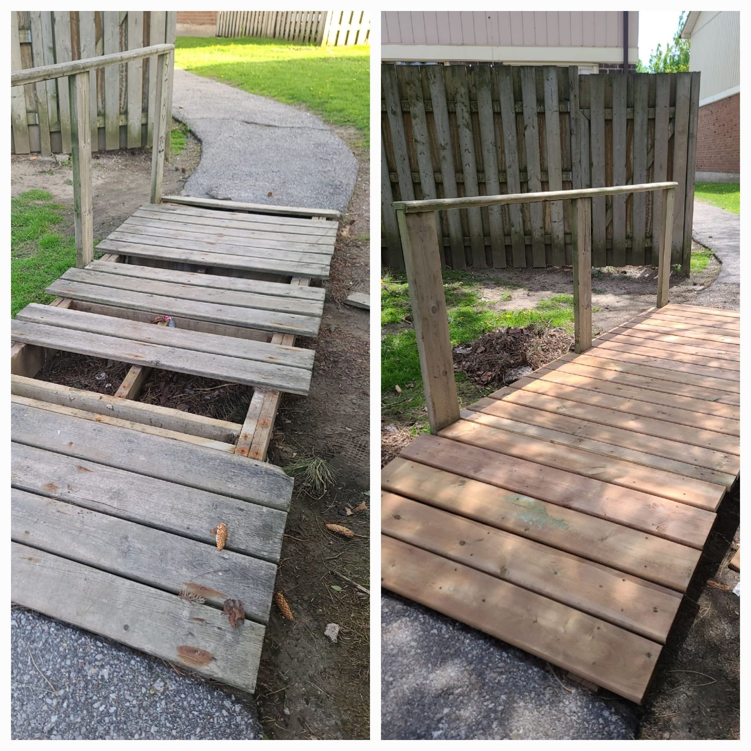 Stair tread refinishing and riser painting