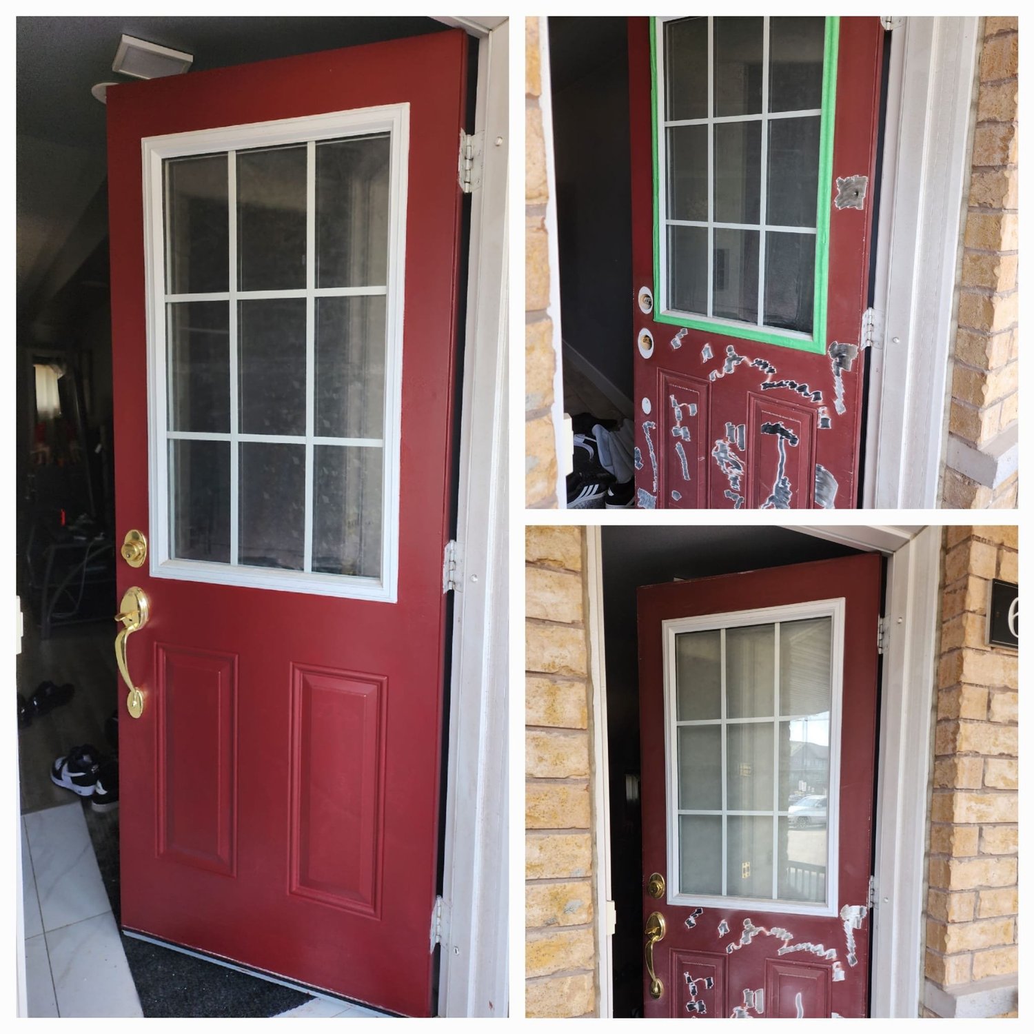 Completed bedroom painting with furniture staging